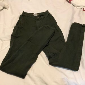 Extremely high wasted olive jeans